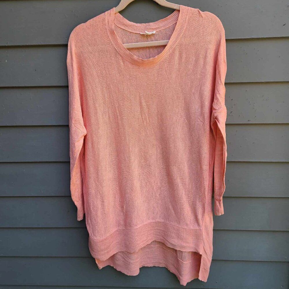 Eileen Fisher Coral Linen Tunic High Low Top size Medium